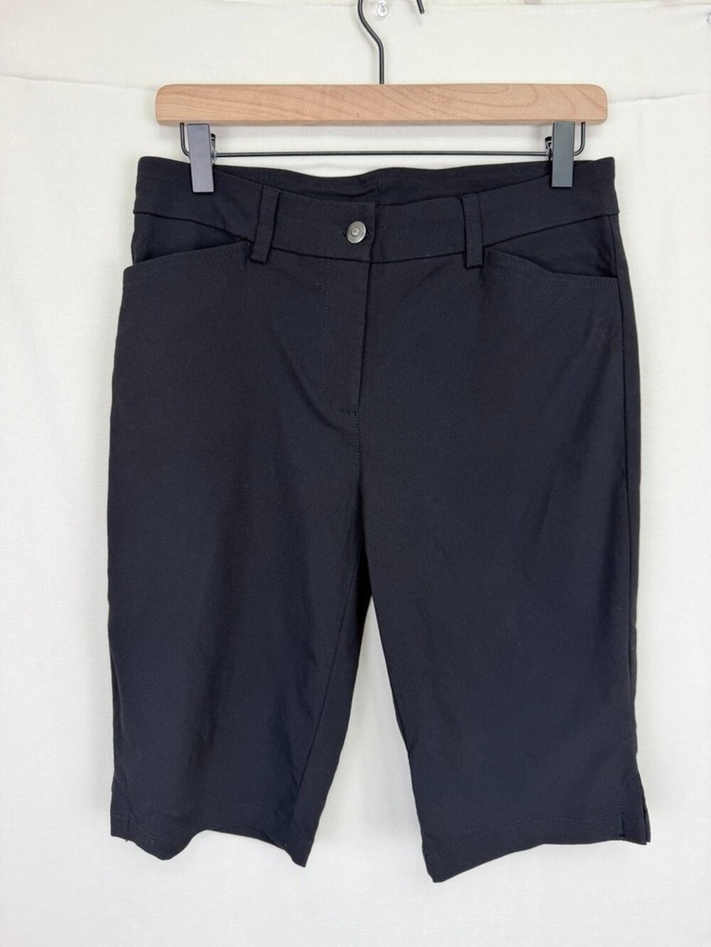 NWOT Ruby Rd. Black Stretch Pull-On Bermuda Chino Shorts Size 8